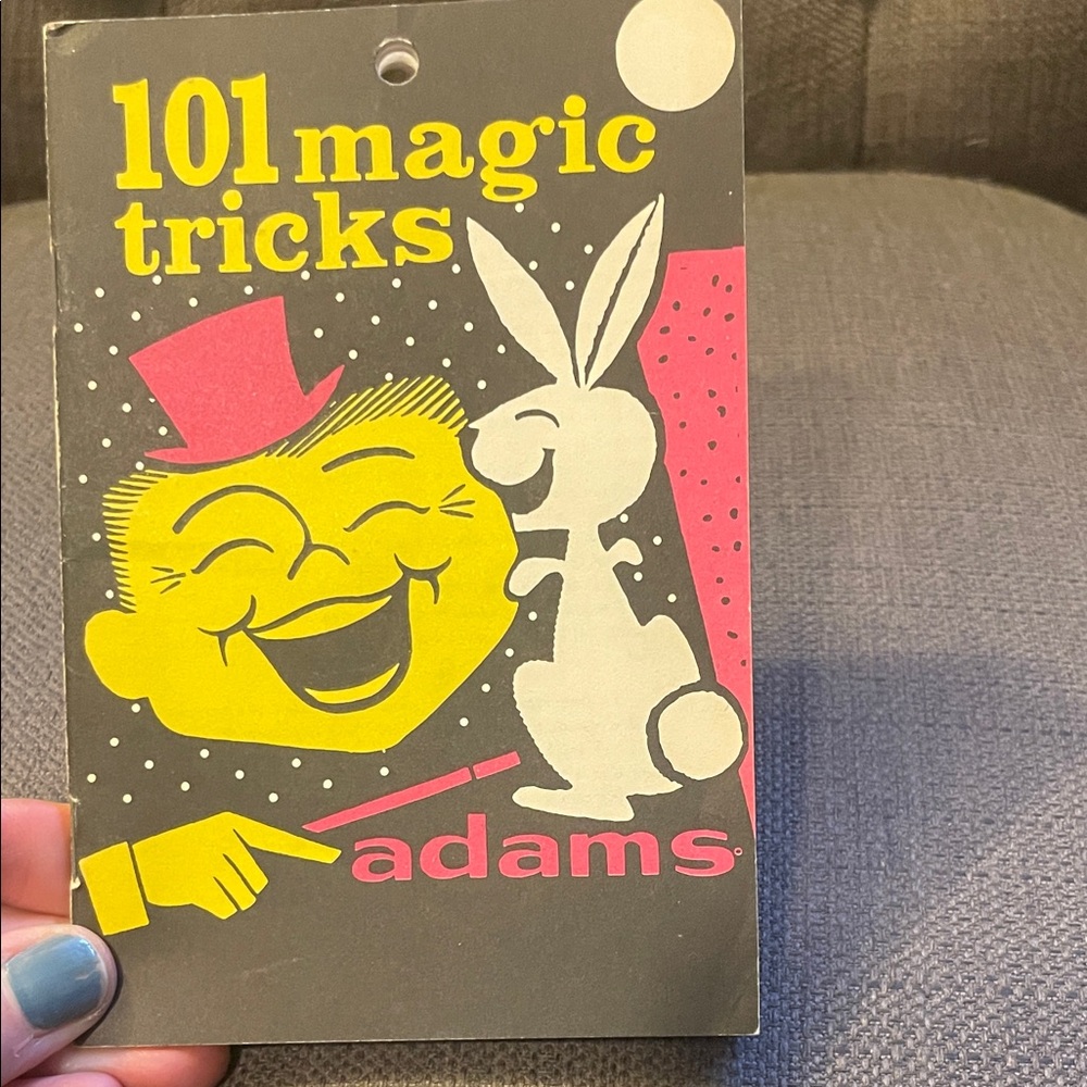 Vintage Adams 101 Magic Tricks Booklet with Yellow and Pink Accents